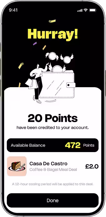 Location based business discovery map with rewards and opening hours