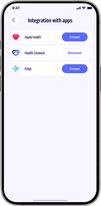 Health data integration with Apple Health and Google Fit
