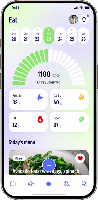 Nutrition tracking with meal plans and food intake logging