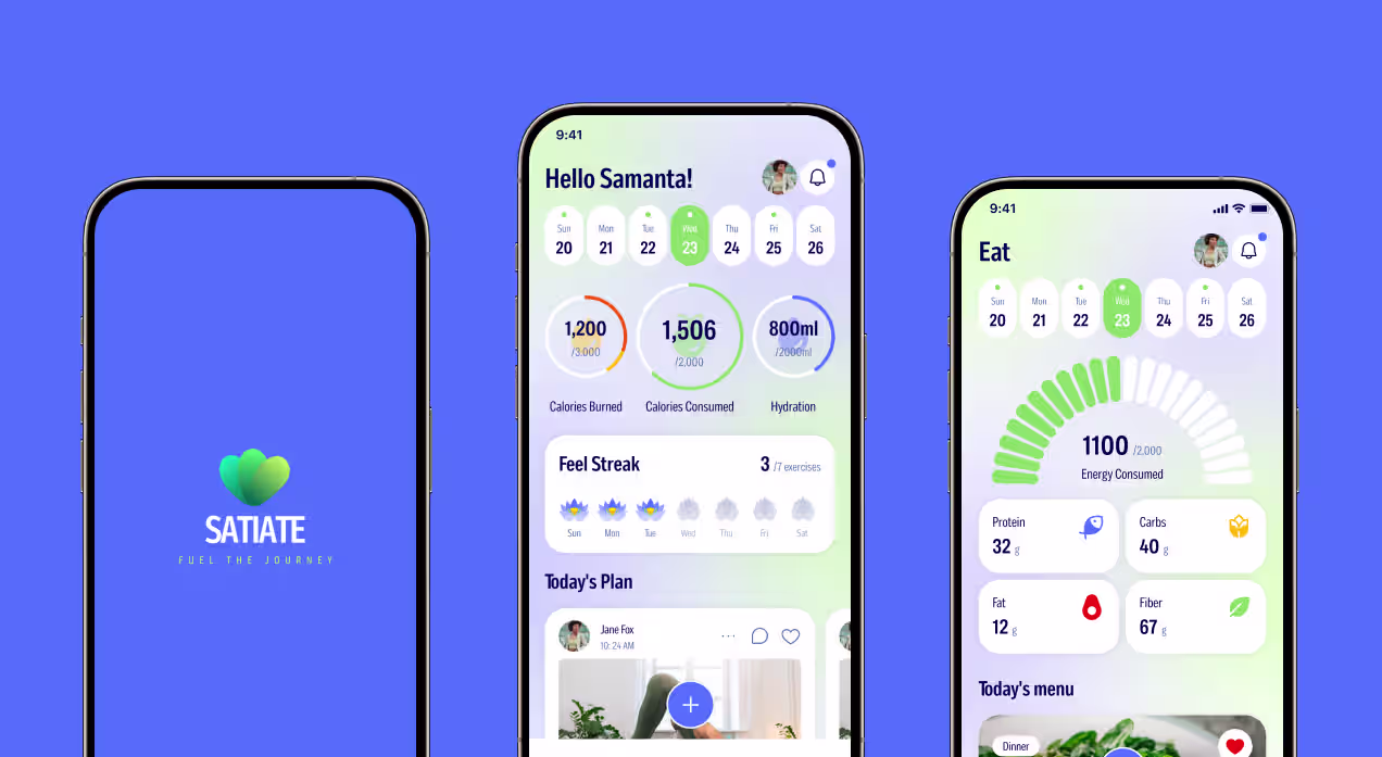 Digital weight maintenance and behaviour change platform mobile app screens