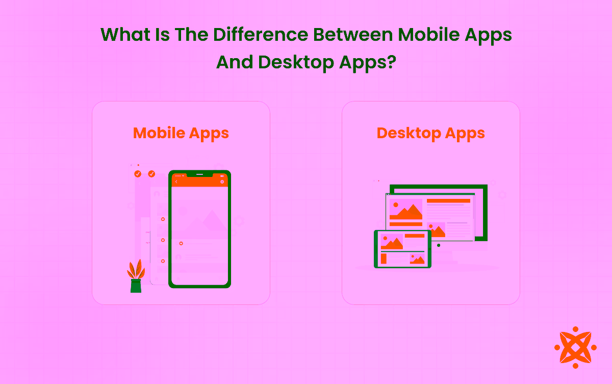 Differences between mobile apps and desktop apps in terms of platform, design, and functionality
