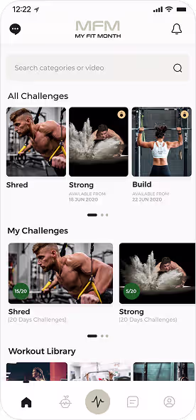 My Fit Month workout app interface